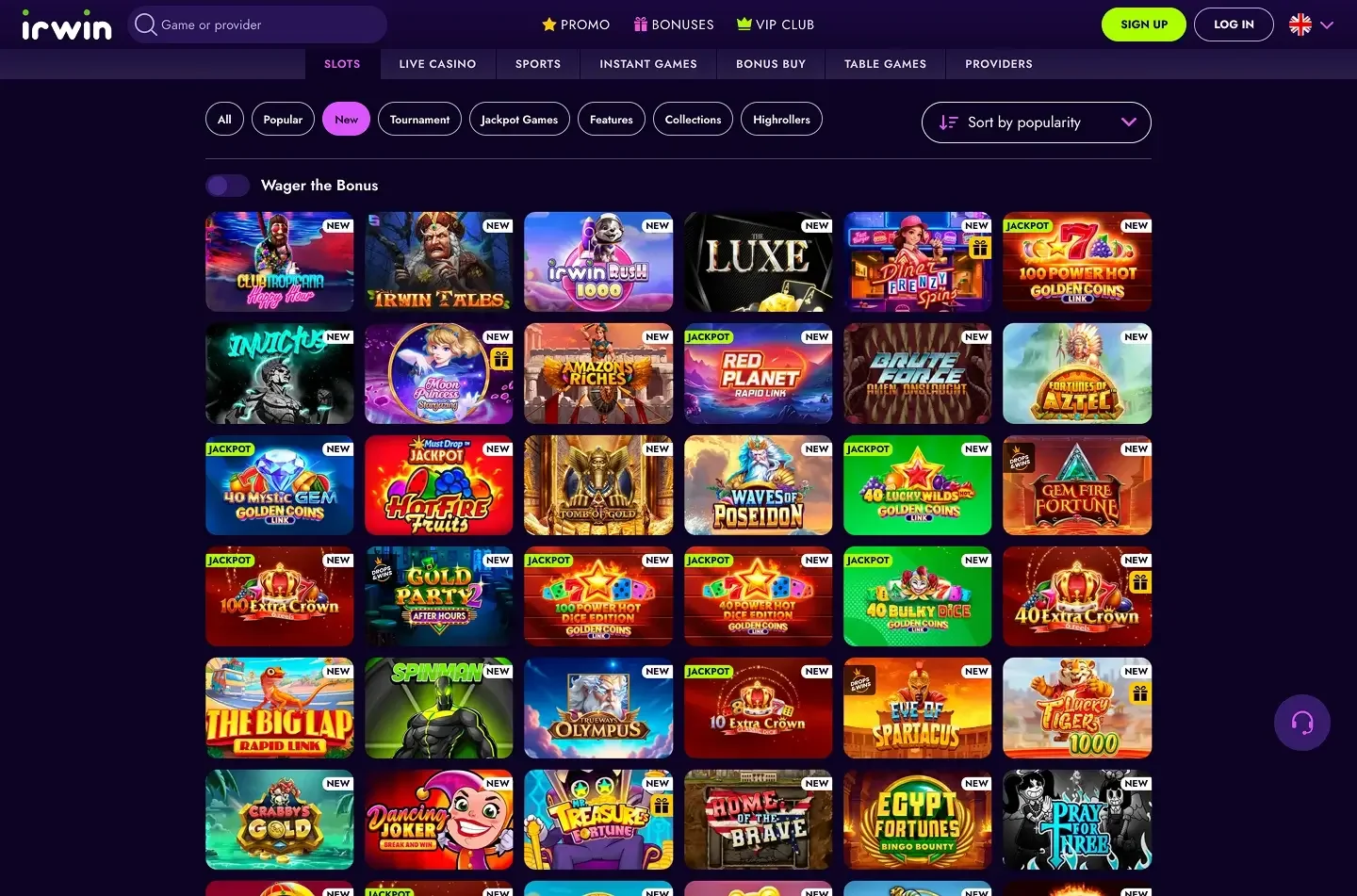 Irwin Casino Zrzut ekranu 1